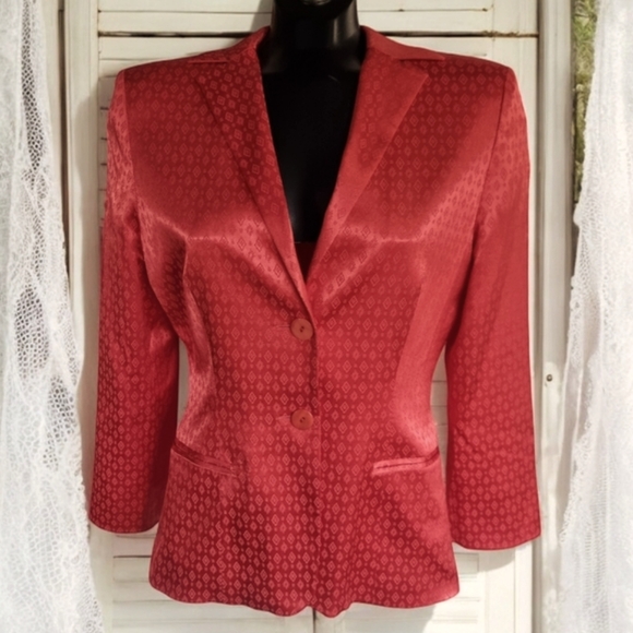 Avant Made In Italy Silky Red Lined Blazer Jacket - Picture 1 of 9